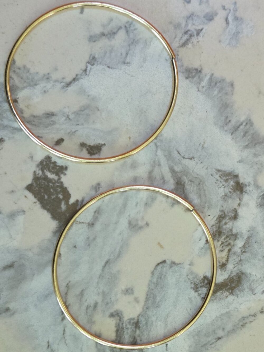 Big Hoop Round Gold Color Earrings